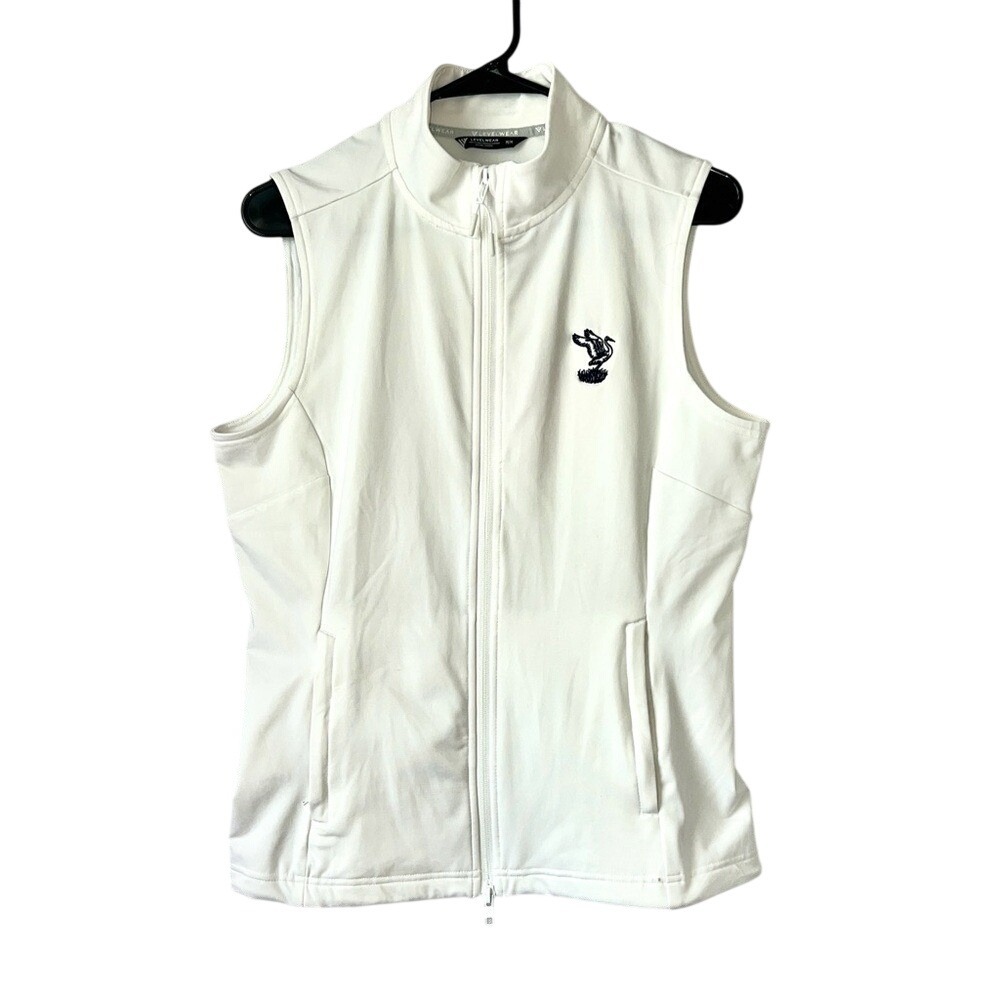 Levelwear Resort‎ Ladies Old Marsh Golf Club White Vest Full Zip Medium